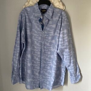 Cremieux XL Blue Camo Dress Shirt